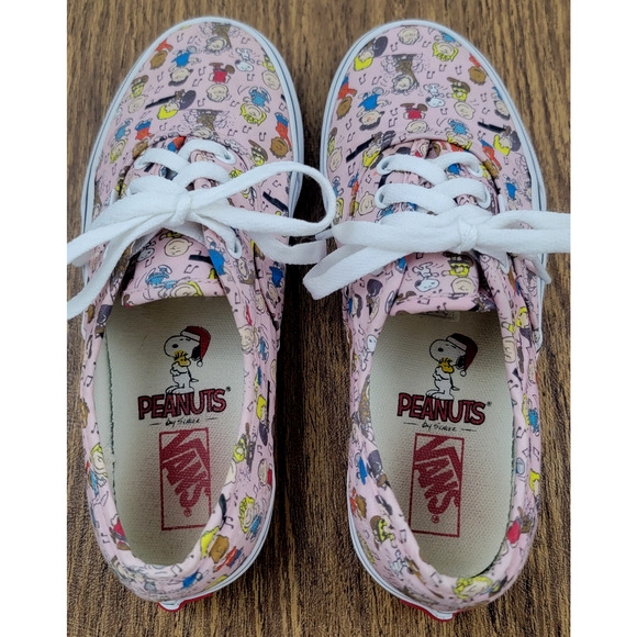 Vans x Peanuts 2017 Dance Party Authentic Skateboard Shoes US Kid's Size 3 Pink - Picture 7 of 13